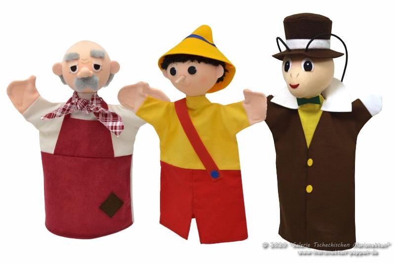 Set Handpuppen Pinocchio Textilhandpuppen